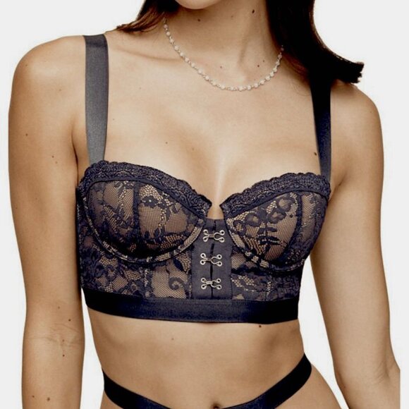 bra panty set Lacy Racy Bustier Balconette Adore Me Lovely Lingerie! New w/Tags - Picture 6 of 7